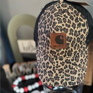 Carhartt Leopard Print Mesh Trucker Hat - Black & Brown